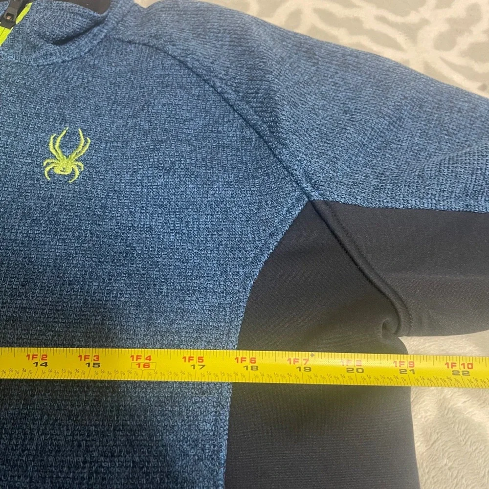 Spyder Men's Blue Black 1/4 Zip Fleece Pullover Athletic Top Size‎ L